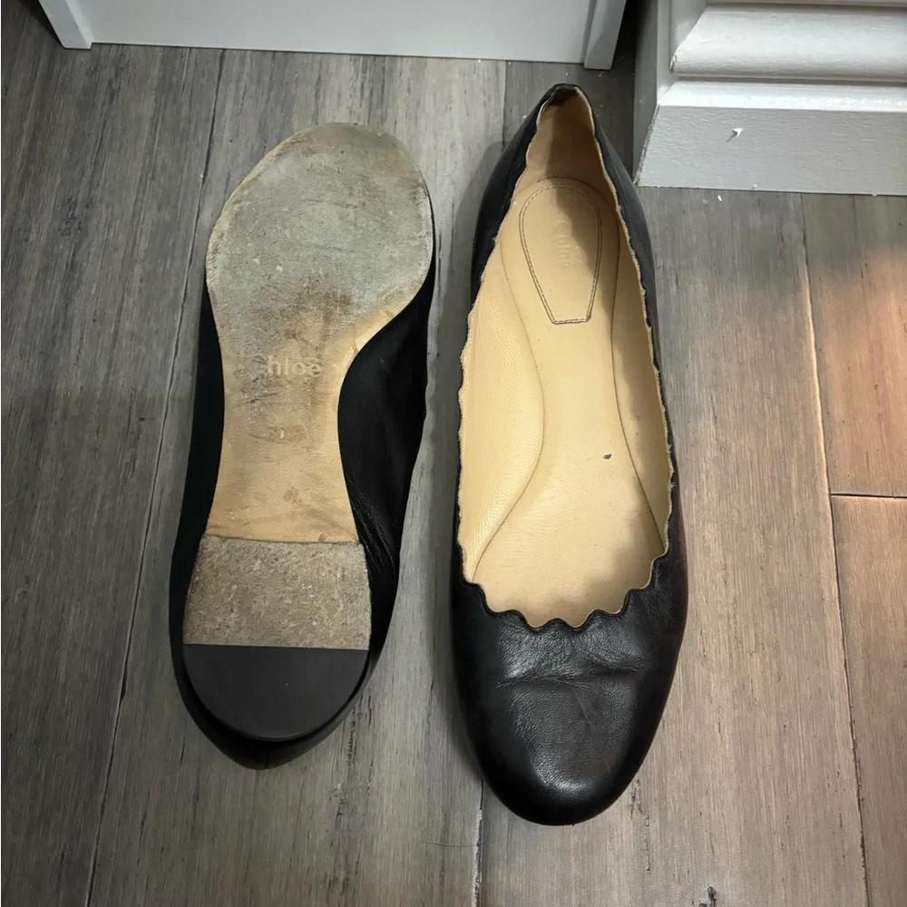 Chloe Lauren Leather Ballet Flats - Picture 2 of 6